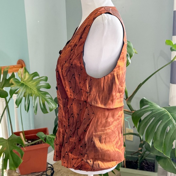 Women's Sleeveless Button-Up Top - Rust Vintage Y2K 2000’s Worthington - Picture 3 of 8